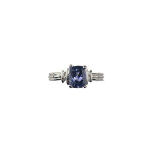 14K White Tanzanite and Diamond Ring Size 9.5 JAGi Certified #22677
